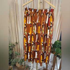 New with tags Gypsy Blu Women's Boho Print Skirt elastic waist with cinch tie